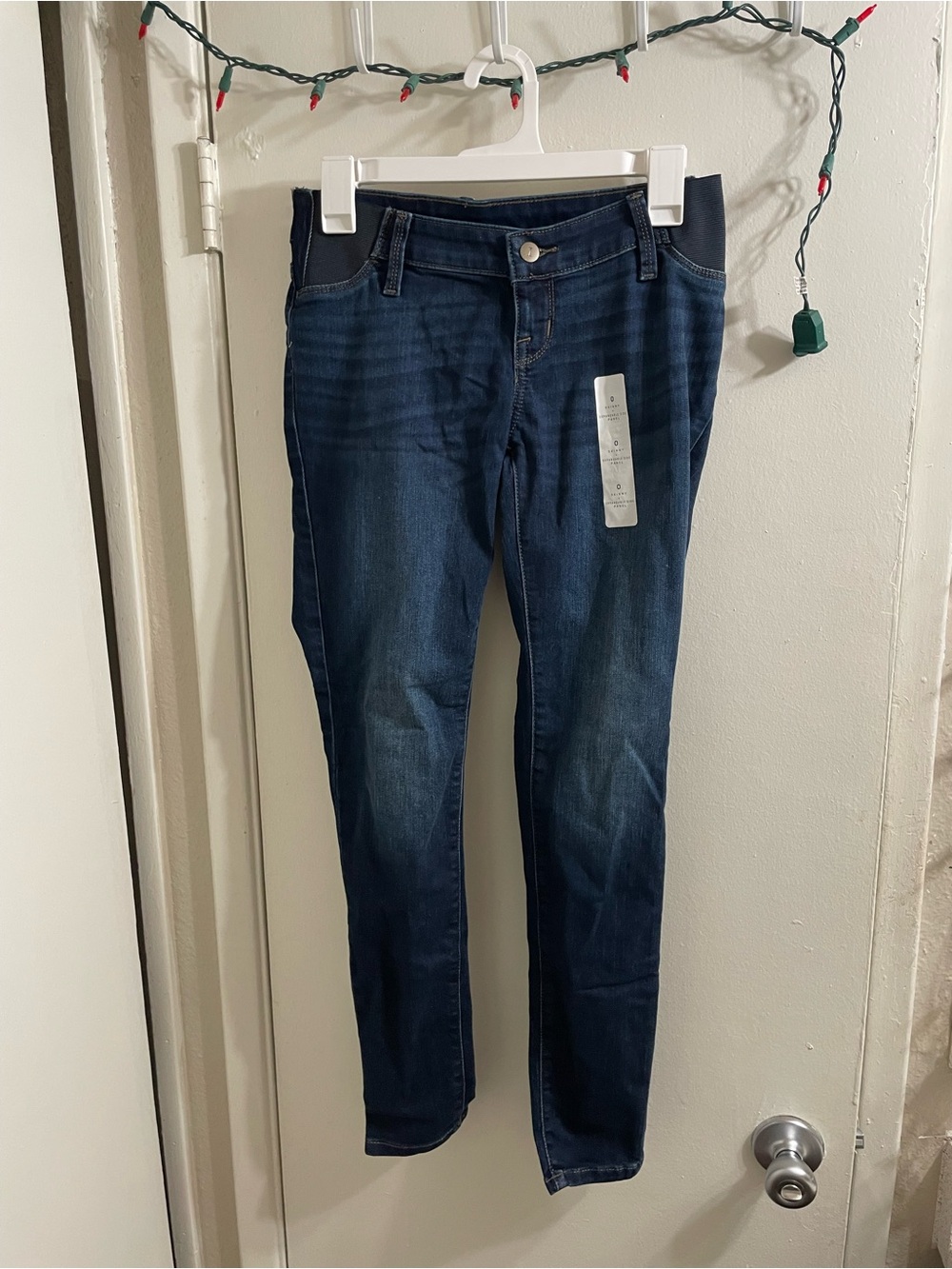 NWT Isabel Maternity Expandable Side Panel Skinny Jeans Dark Wash Size 0 29”